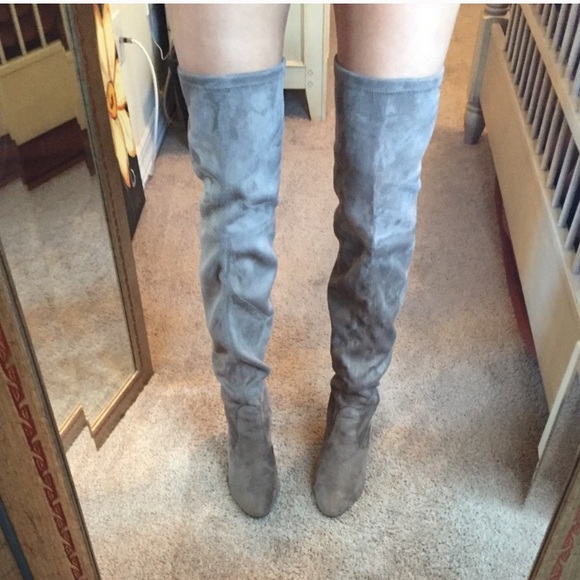 Steve Madden Gray Over the Knee Boots - Picture 2 of 6